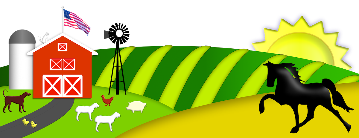 Graphic of animals on a farm